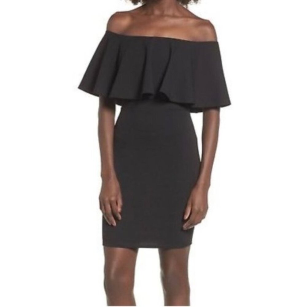 Soprano Off the Shoulder Body-Con Dress - Black